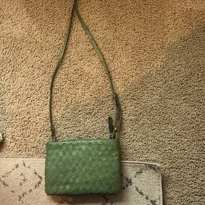 Green madewell woven crossbody with adjustable strap